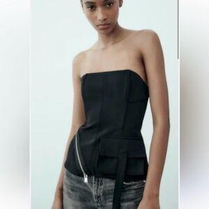 Zara Black Strapless Top